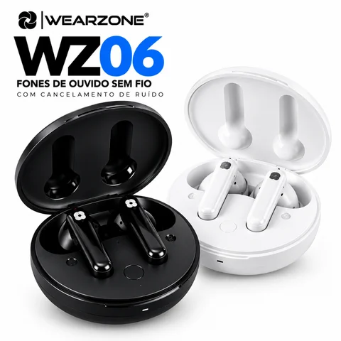 Fone Bluetooth TWS Wearzone WZ06 ANC ENC Bluetooth 5.3 na Shopee